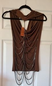COPY - NWT SAVEE COUTURE OPEN CHAIN BACK TOP S